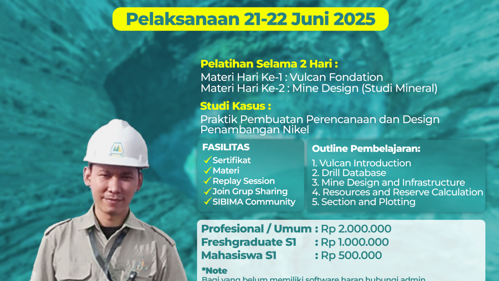pelatihan software vulcan for mineral