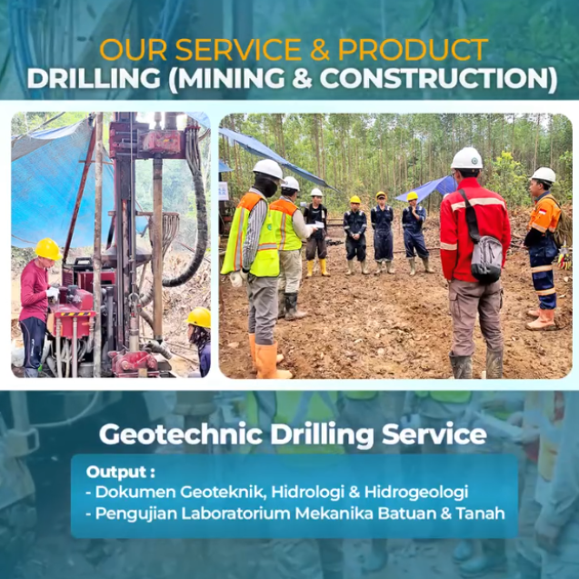 Meta Description: Pahami pentingnya layanan Geotechnic Drilling Service untuk investigasi bawah permukaan, kestabilan lereng, dan pengujian mekanika tanah serta batuan bersama Bima Shabartum Group. Layanan Geotechnic Drilling Service: Fondasi Penting untuk Keamanan Tambang dan Konstruksi Sebelum memulai proyek konstruksi infrastruktur berskala besar atau merancang desain lereng tambang yang aman, pemahaman mengenai karakteristik fisik tanah dan batuan di bawah permukaan adalah harga mati. Mengabaikan aspek geoteknik dapat memicu risiko kegagalan struktur, longsor lereng, hingga kerugian finansial yang masif. Sebagai penyedia solusi rekayasa terpadu, Bima Shabartum Group menghadirkan layanan Geotechnic Drilling Service (Pengeboran Geoteknik) yang dirancang untuk mendukung sektor pertambangan dan konstruksi secara profesional. Output dan Cakupan Layanan Geotechnic Drilling Service Pengeboran geoteknik dilakukan untuk mengambil sampel inti (core drilling) dan mengukur parameter mekanis tanah serta batuan secara presisi. Berdasarkan standar operasional perusahaan, berikut adalah output utama dari layanan ini: • Dokumen Geoteknik, Hidrologi & Hidrogeologi: Menyediakan laporan kajian mendalam mengenai kestabilan tanah, karakteristik air bawah permukaan, dan parameter desain rekayasa. • Pengujian Laboratorium Mekanika Batuan & Tanah: Melakukan serangkaian uji laboratorium terakreditasi untuk mengukur kekuatan geser, berat isi, porositas, dan parameter teknis lainnya dari sampel yang diperoleh di lapangan. Mengapa Geotechnic Drilling Service Sangat Krusial? 1. Mitigasi Risiko Longsor: Membantu tim teknik sipil dan pertambangan dalam menghitung Faktor Keamanan (Factor of Safety) pada desain lereng tambang maupun fondasi bangunan tinggi. 2. Efisiensi Desain Fondasi: Memastikan struktur bangunan atau fasilitas pabrik berdiri di atas lapisan tanah keras yang tepat, mencegah penurunan struktur (settlement). 3. Kepatuhan Dokumen Perizinan: Menjadi data dukung esensial dalam penyusunan dokumen studi kelayakan (Feasibility Study) dan dokumen lingkungan (AMDAL/UKL-UPL). Wujudkan Perencanaan Infrastruktur dan Tambang yang Aman Bersama Bima Shabartum Group Investigasi geoteknik menuntut ketepatan alat bor, keahlian tenaga ahli, serta standar pengujian laboratorium yang ketat. Percayakan kebutuhan investigasi bawah permukaan proyek Anda pada tim yang berpengalaman. Sebagai pusat keunggulan rekayasa pertambangan, tata ruang, dan kepatuhan lingkungan di Sumatera Selatan, PT Bima Shabartum Gemilang (Bima Shabartum Group) siap mendampingi perusahaan Anda mulai dari pelaksanaan pengeboran di lapangan hingga penyusunan dokumen kajian geoteknik komprehensif. Layanan ahli kami meliputi: • Pengeboran Geoteknik & Eksplorasi: Solusi drilling profesional untuk sektor konstruksi dan pertambangan. • Uji Laboratorium Mekanika Tanah & Batuan: Analisis parameter fisik dan mekanik material secara akurat. • Kajian Teknis & Perizinan: Penyusunan dokumen pendukung kelayakan proyek dan tata ruang. Pastikan keamanan dan stabilitas proyek Anda dimulai dari data geoteknik yang akurat. Hubungi tim kami hari ini untuk konsultasi kebutuhan Geotechnic Drilling Service perusahaan Anda! 📞 Hubungi Kami Segera untuk Konsultasi Pengeboran Geoteknik & Perizinan: 🌐 Website: www.bimashabartum.co.id 📧 Email: admin.palembang@bimashabartum.co.id 📱 WhatsApp: +62823-7472-2113 Ide Prompt Visual Generative AI (AR 4:5) Prompt: "A professional industrial photography of a geotechnic drilling rig operating at a major construction site. In the foreground, an expert geotechnical engineer in safety gear examining core soil and rock samples on a logging tray, reviewing digital data on a rugged tablet. Clean corporate aesthetic, deep navy blue and safety yellow color palette, crisp daylight, 8k resolution, cinematic quality, ideal for professional corporate reporting and engineering services."