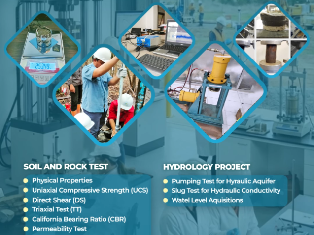 Meta Description: Kenali layanan BGM Lab dari Bima Shabartum Group untuk pengujian Soil & Rock Test serta Hydrology Project guna mendukung perizinan dan konstruksi yang andal. Layanan Unggulan BGM Lab: Solusi Pengujian Geoteknik dan Hidrologi Profesional Bersama Bima Shabartum Group Dalam setiap perencanaan pembangunan infrastruktur, pertambangan, maupun konstruksi skala besar, aspek keamanan struktur tanah dan ketersediaan air bawah tanah merupakan fondasi krusial yang tidak boleh diabaikan. Kesalahan dalam membaca karakteristik geoteknik dapat berisiko pada kegagalan struktur bangunan atau lereng. Melalui BGM Lab sebagai bagian dari layanan profesional Bima Shabartum Group, kami hadir menyediakan rangkaian layanan pengujian laboratorium dan lapangan yang presisi, akurat, dan berstandar tinggi. Cakupan Layanan BGM Lab BGM Lab mendukung penuh kebutuhan investigasi teknis dan penyusunan dokumen lingkungan serta perizinan melalui dua pilar layanan utama: 1. Soil and Rock Test (Pengujian Tanah dan Batuan) Pengujian laboratorium dan lapangan untuk menganalisis sifat fisik serta kekuatan mekanis material tanah dan batuan di tapak proyek: • Physical Properties: Analisis sifat fisik dasar material tanah. • Uniaxial Compressive Strength (UCS): Pengujian kuat tekan bebas pada sampel batuan. • Direct Shear (DS) & Triaxial Test (TT): Pengujian geser langsung dan triaksial untuk mengukur kekuatan geser tanah. • California Bearing Ratio (CBR): Pengujian daya dukung tanah untuk perencanaan fondasi dan perkerasan jalan. • Permeability Test: Pengujian tingkat kelulusan air pada tanah. • NAG Test (PAF & NAF Category): Analisis potensi pembentukan asam (Net Acid Generation) untuk sektor pertambangan. • Ultrasonic Pulse Velocity & pH Test: Pengujian kecepatan rambat gelombang ultrasonik dan tingkat keasaman sampel. 2. Hydrology Project (Proyek Hidrologi) Pengujian dan analisis terkait dinamika air tanah dan akuifer untuk mendukung studi kelayakan tata air: • Pumping Test for Hydraulic Aquifer: Uji pemompaan untuk mengetahui karakteristik hidrolik akuifer. • Slug Test for Hydraulic Conductivity: Pengujian konduktivitas hidrolik sumur uji. • Water Level Acquisitions: Akuisisi dan pemantauan data muka air secara akurat. Wujudkan Perencanaan Konstruksi dan Pertambangan yang Akurat Bersama Bima Shabartum Group Keandalan data laboratorium adalah kunci utama dalam melahirkan desain rekayasa yang aman, efisien, dan lolos uji regulasi pemerintah. Pastikan proyek Anda didukung oleh data geoteknik dan hidrologi yang valid. Sebagai pusat keunggulan rekayasa teknik dan kepatuhan lingkungan di Sumatera Selatan, PT Bima Shabartum Gemilang (Bima Shabartum Group) siap mendampingi badan usaha dan instansi Anda dari tahap investigasi awal hingga tuntas. 📞 Hubungi Kami untuk Konsultasi Layanan BGM Lab & Pengujian Teknik: 🌐 Website: www.bimashabartum.co.id 📱 Instagram: @bima_shabartum 💼 LinkedIn: Bima Shabartum Group Ide Prompt Visual Generative AI (AR 4:5) Prompt: "A professional corporate editorial style image showing a modern geotechnical and hydrological testing laboratory (BGM Lab). In the foreground, soil mechanics testing equipment and digital water level analysis dashboards being operated by certified laboratory technicians in lab coats. Clean industrial aesthetic, deep navy blue and emerald green color palette, 8k resolution, photorealistic, ideal for professional corporate branding and engineering services."